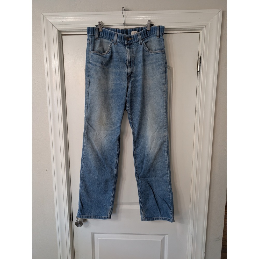 Levis 541 Mens Light‎ Wash Orange Tab Elastic Waist Straight Leg Jeans W35 L32